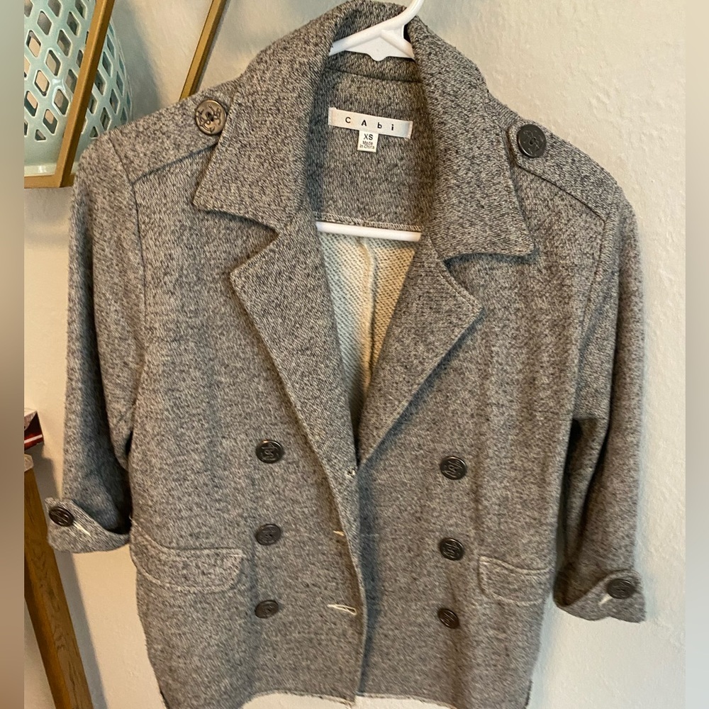 CAbi Heathered Grey Jacket Size XS